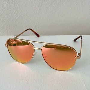 Blenders Shadow Flirt Wagon Gold Mirror Aviator Sunglasses Polarized